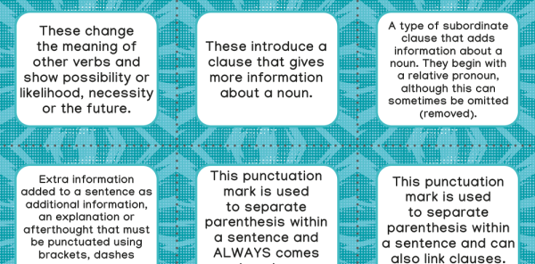 Year 5 Vocabulary, Grammar and Punctuation Terminology Make a Match ...