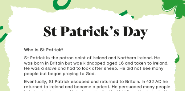 St Patrick’s Day activities – KS1 comprehension pack | Plazoom