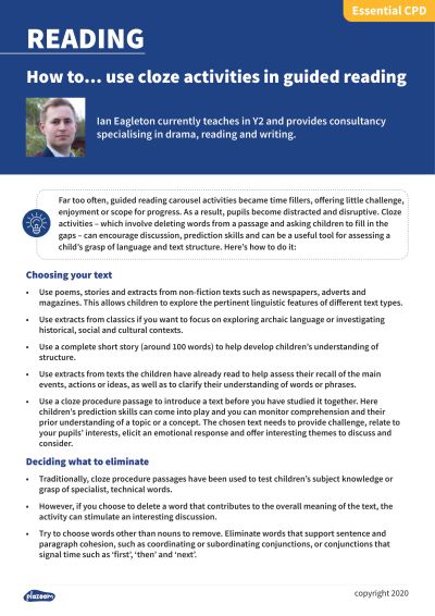 Image for cpd guide - How to... use cloze activities in guided reading