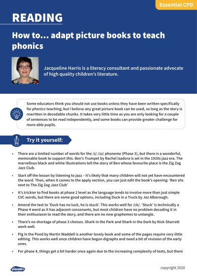 Image for cpd guide - How to... adapt picture books to teach phonics