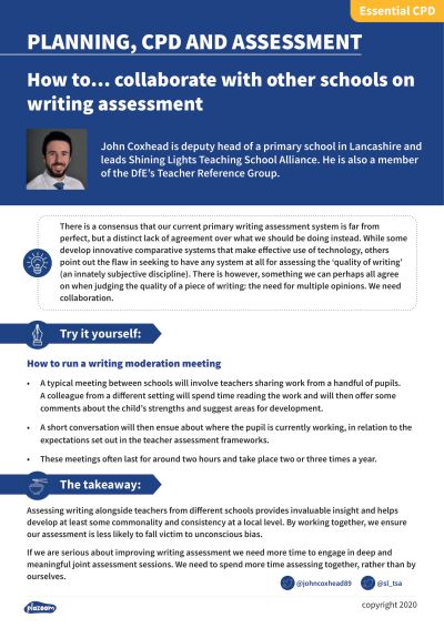 Image for cpd guide - How to... collaborate with other schools on writing assessment