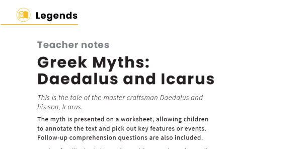 Daedalus and Icarus - Reading Comprehension - Greek Myths | Plazoom