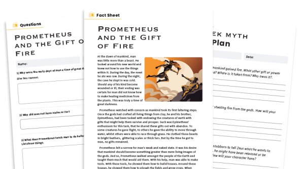 Image of Prometheus and the Gift of Fire – KS2 Reading Comprehension Worksheets: Greek Myths