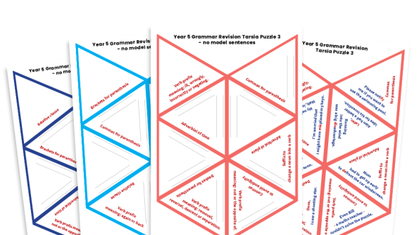 Image of Year 5 Grammar Revision Tarsia Puzzle – KS2 SPaG Games