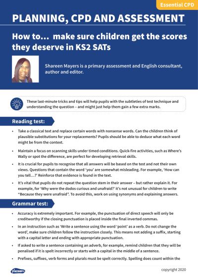 Image for cpd guide - How to...  make sure children get the scores they deserve in KS2 SATs
