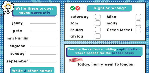 Year 1 Capital Letters for Proper Nouns – KS1 SPaG Activities Pack ...