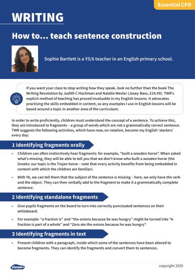 Image for cpd guide - How to... teach sentence construction