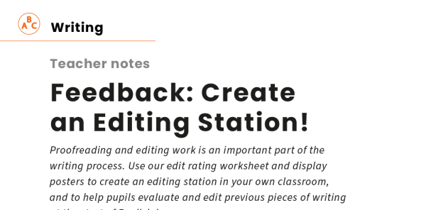 KS2 Writing and Feedback – Create an Editing Station for your Classroom ...