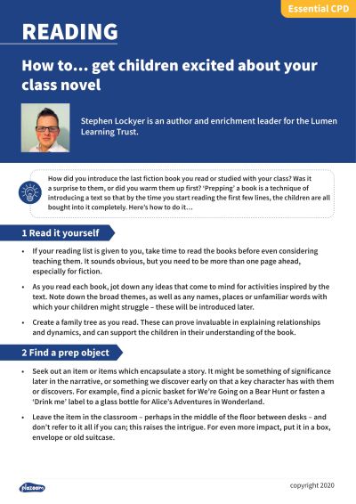 Image for cpd guide - How to... get children excited about your class novel
