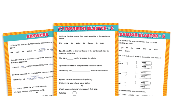 Image of KS1 SATs Papers: SPaG Worksheets – Revision Blaster: Pack 6 of 10