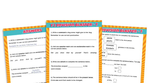 Image of KS1 SATs Papers: SPaG Worksheets – Revision Blaster: Pack 7 of 10