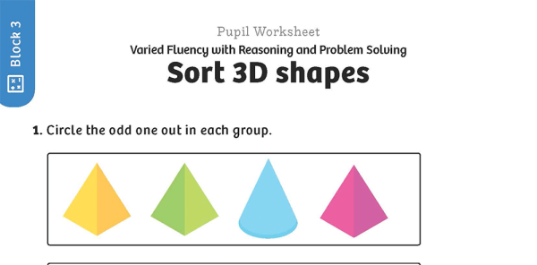 White Rose Maths: Year 1 Autumn Term – Block 3: Sort 3D shapes maths ...