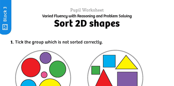 White Rose Maths: Year 1 Autumn Term – Block 3: Sort 2D shapes maths ...