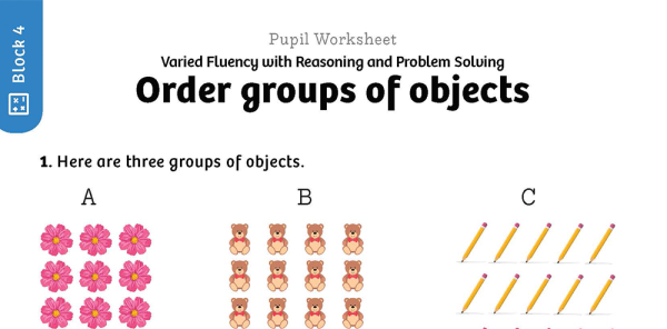 White Rose Maths: Year 1 Autumn Term – Block 4: Order groups of objects ...