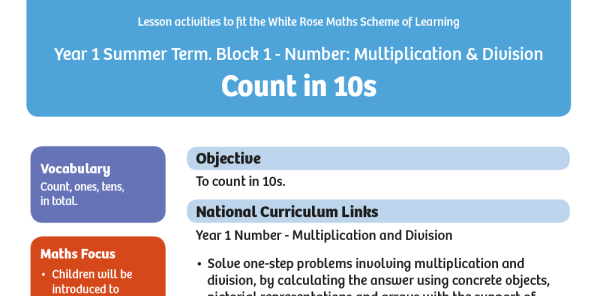 White Rose Maths: Year 1 Summer Term – Block 1: Count in 10s maths ...