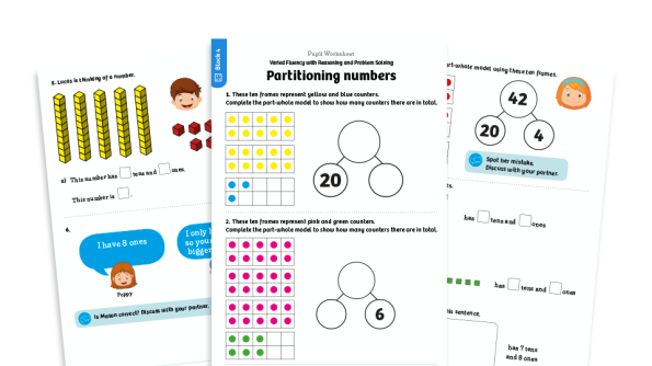 Image of White Rose Maths: Y1 Summer Term – Block 4: Partitioning numbers maths worksheets