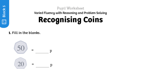 White Rose Maths: Year 1 Summer Term – Block 5: Recognising coins maths ...