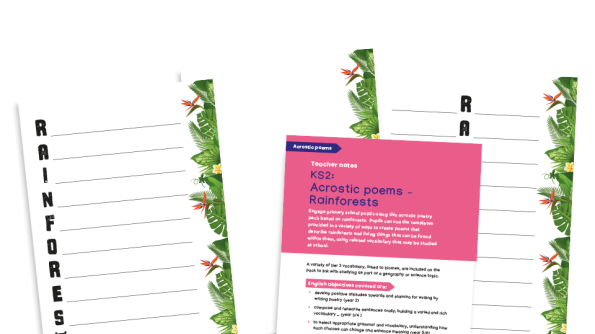 KS2 poems: Feelings and Emotions Acrostic Poetry Resource Pack Plazoom