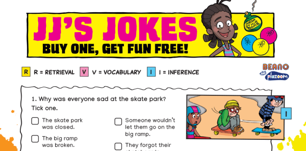 JJ at the Skatepark - Key Stage 2 Beano Comprehension and Writing ...