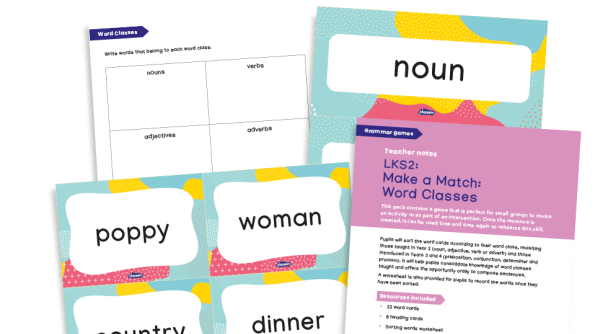 Image of LKS2 Word Classes Make a Match - KS2 Grammar Game