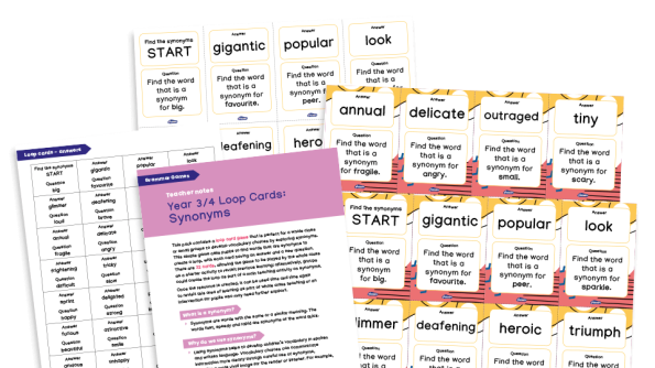 Image of Y3/4 Grammar Game - Loop Cards - Synonyms