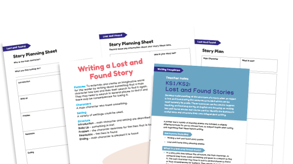 Image of KS1 and KS2 Writing Templates - Lost and Found Stories