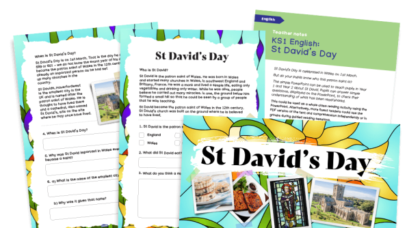 Image of St David’s Day Resources Pack - KS1 comprehension text and worksheets
